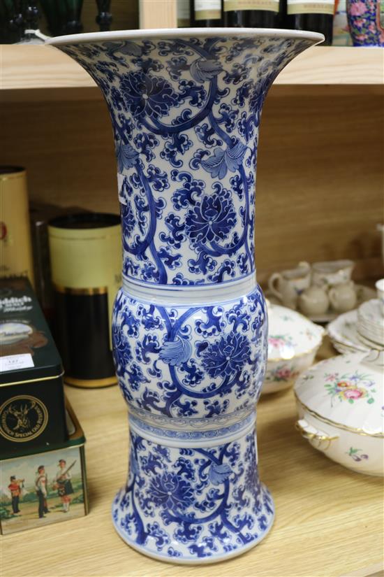 A Chinese blue and white vase 47cm